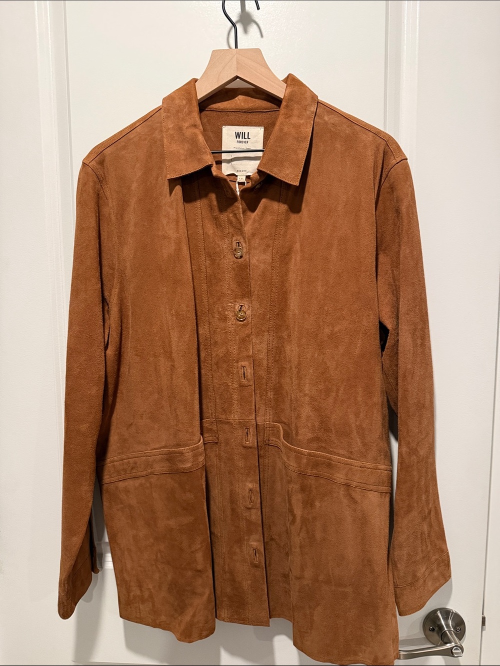 Sezane Will Jacket Camel Suede - Size XXL